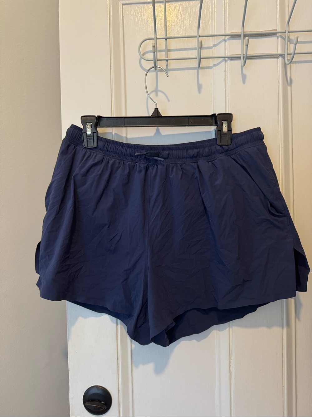 YPB SprintTEK Lined Running Shorts in Navy Size L Curved Hem